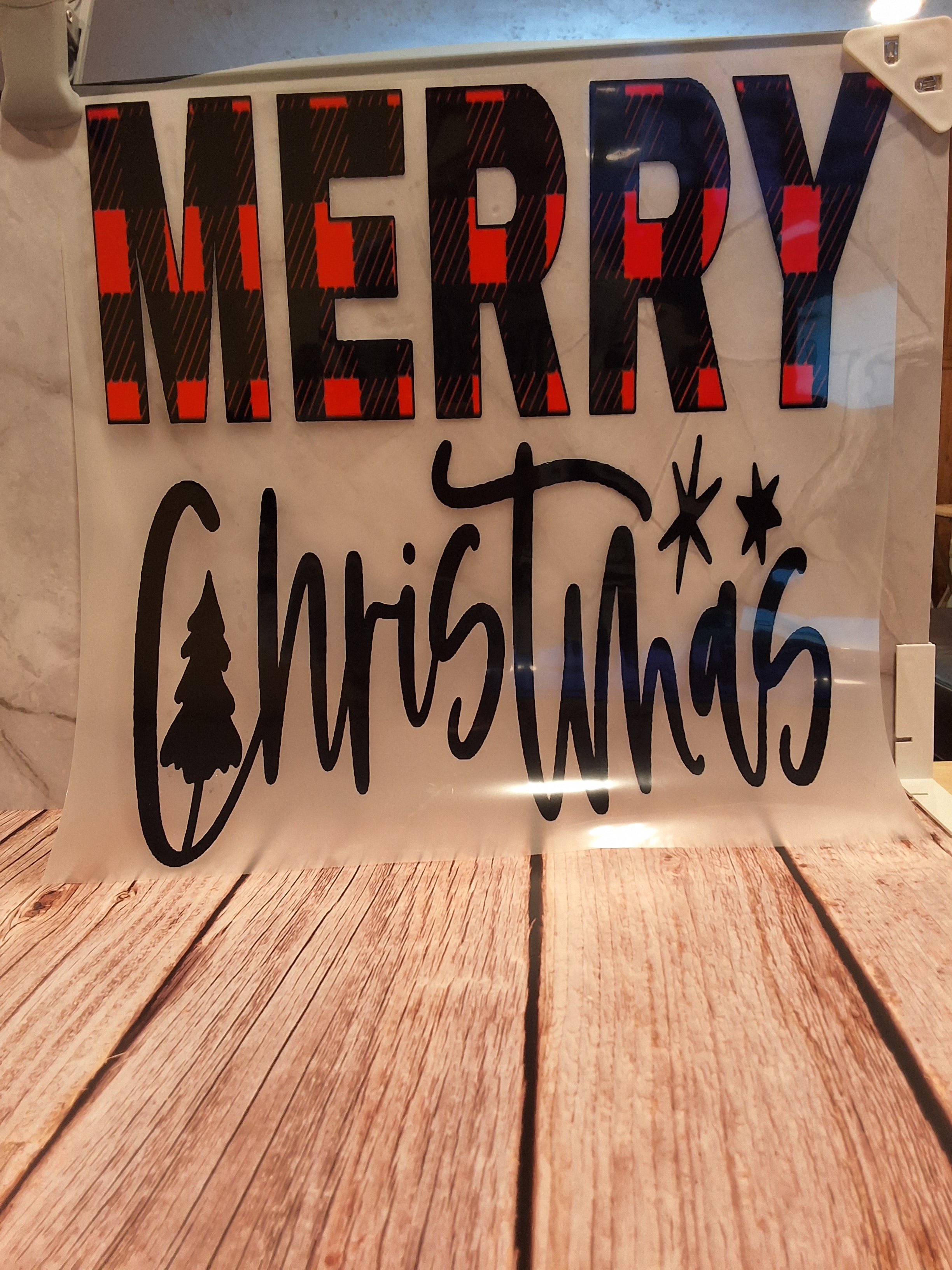 Merry Christmas buffalo plaid DTF