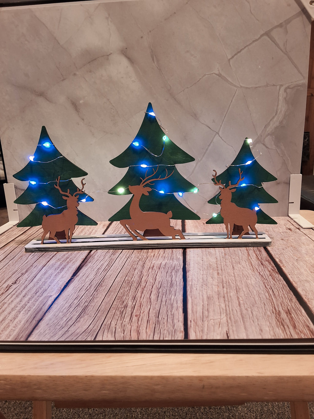 Reindeer tabletop decor with lights