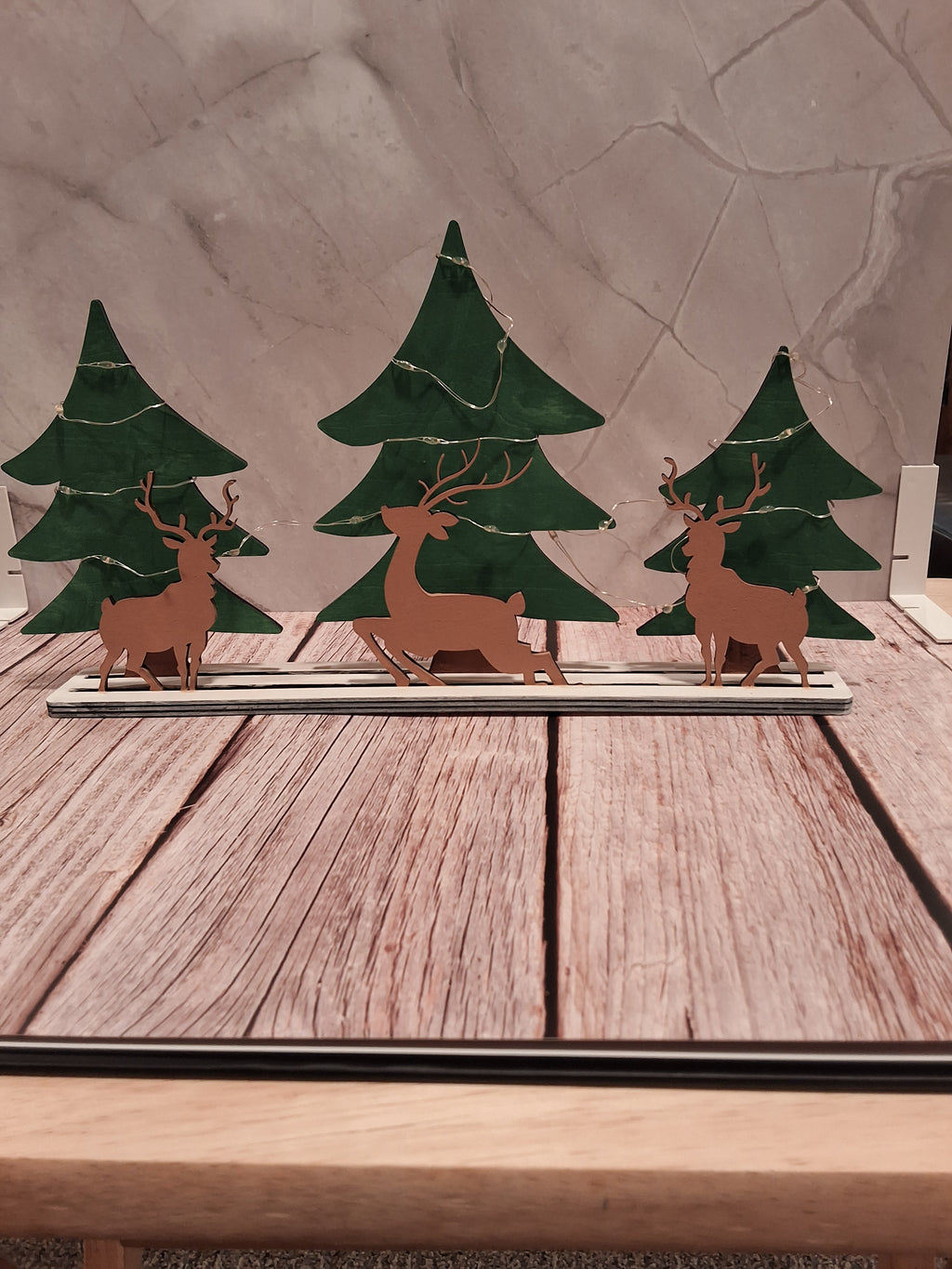Reindeer tabletop decor with lights