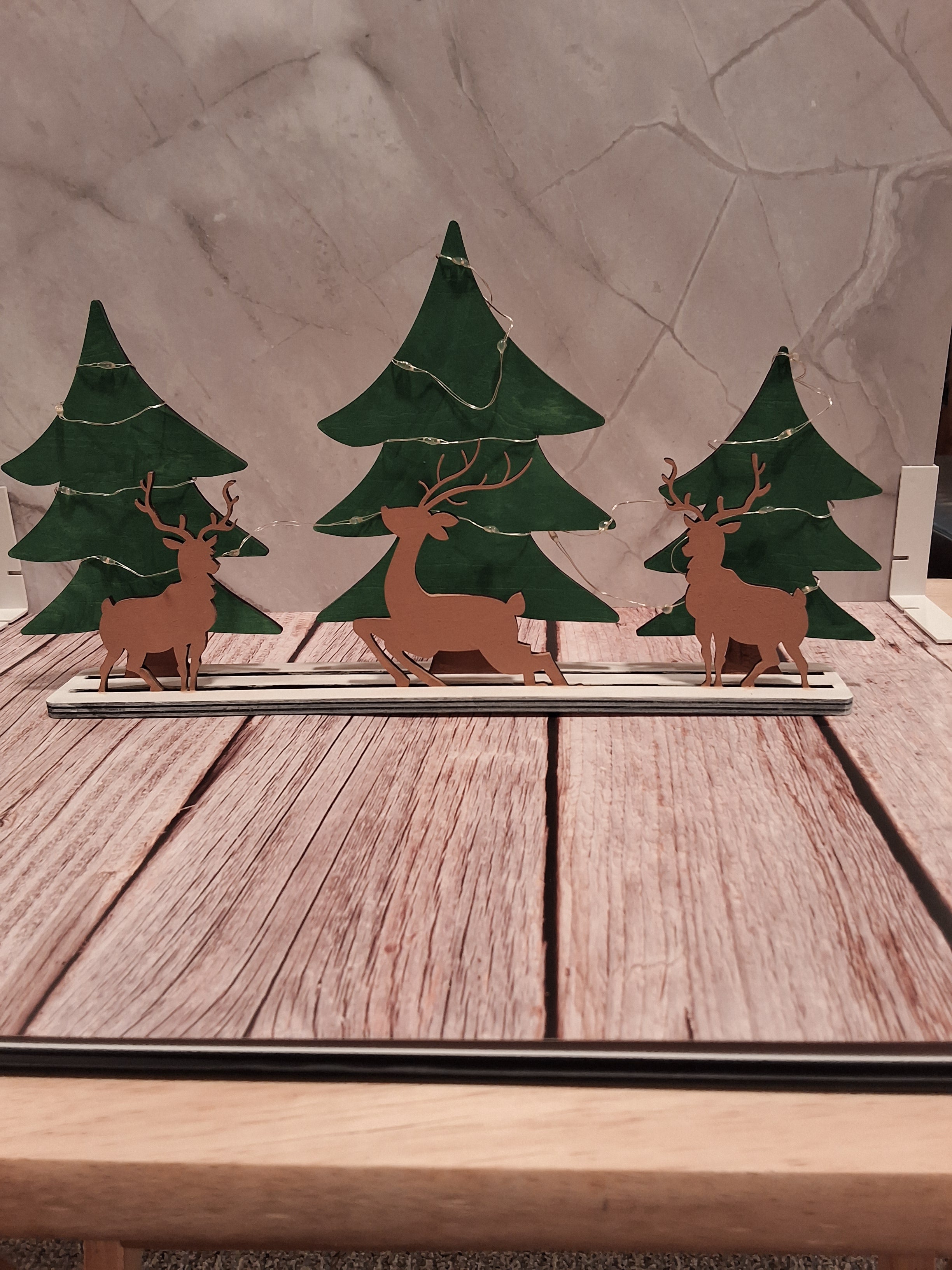Reindeer tabletop decor with lights