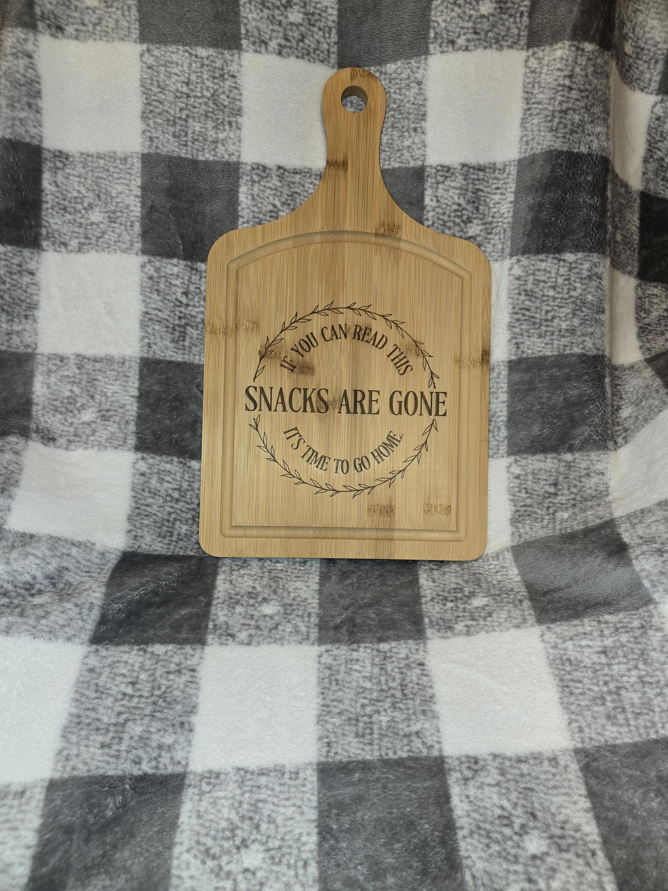 Snack are gone cutting board