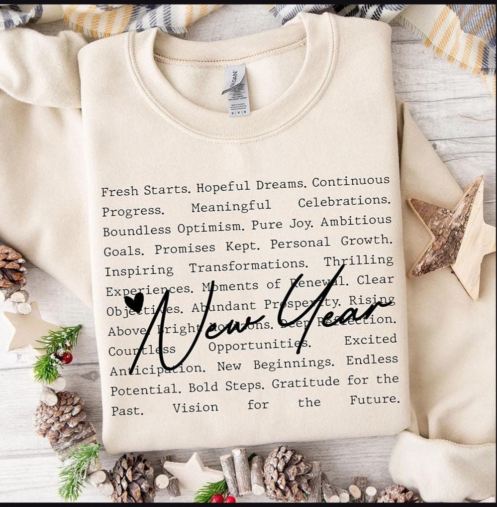 New Year with inspirational words DTF