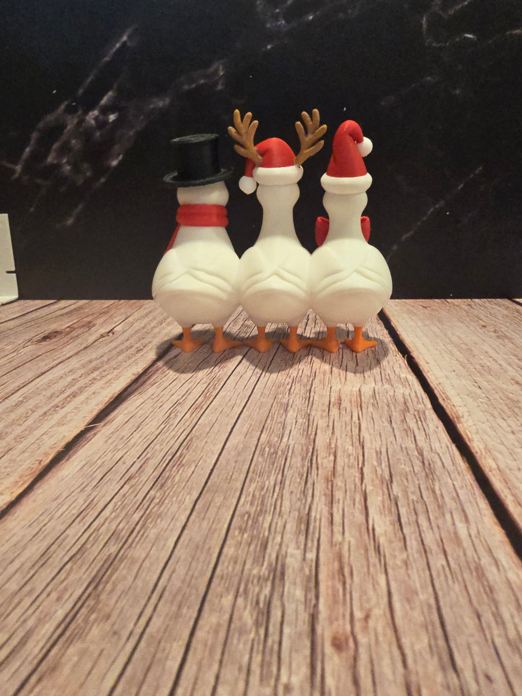 Christmas goose trio