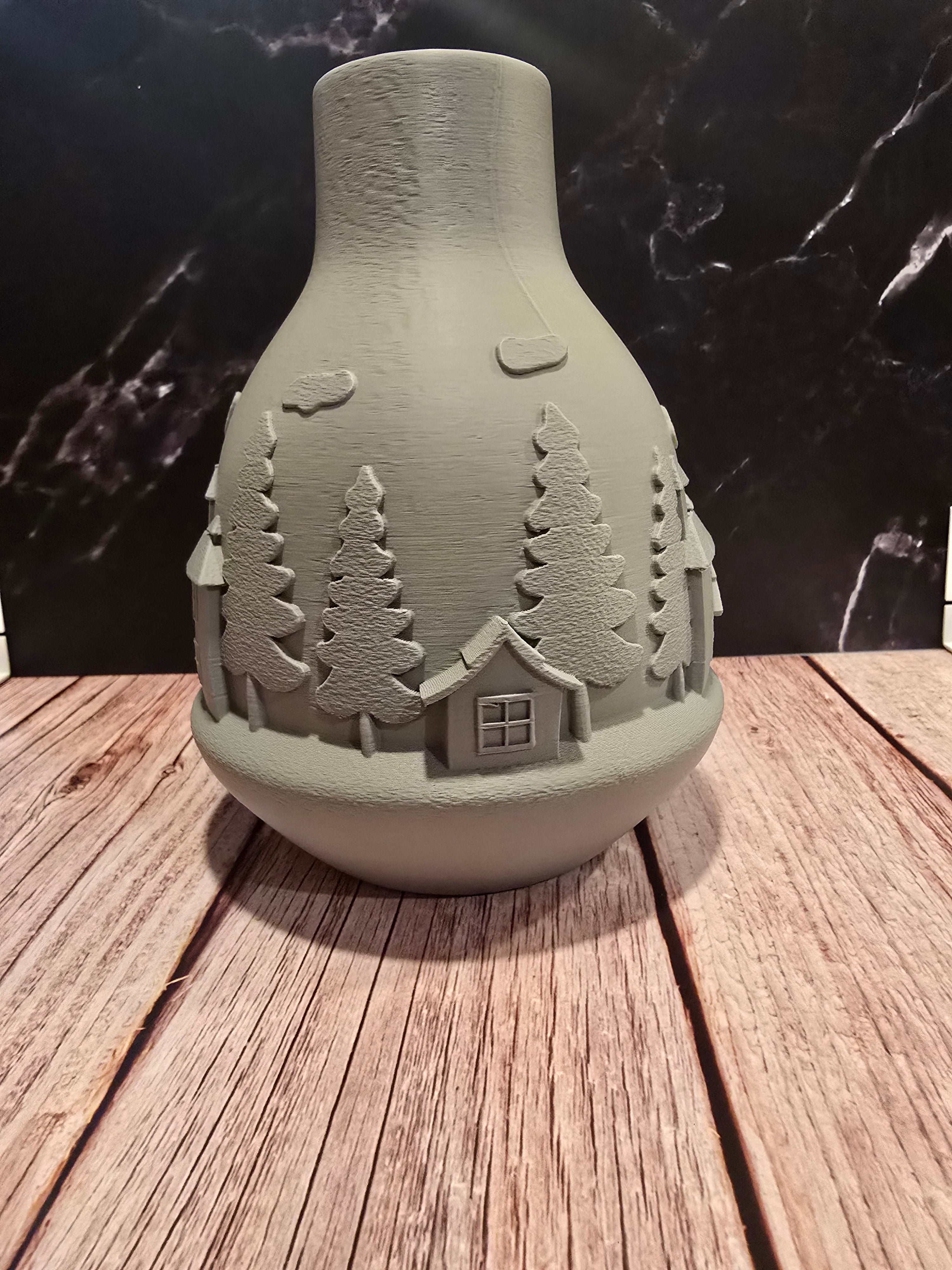 Christmas house vase