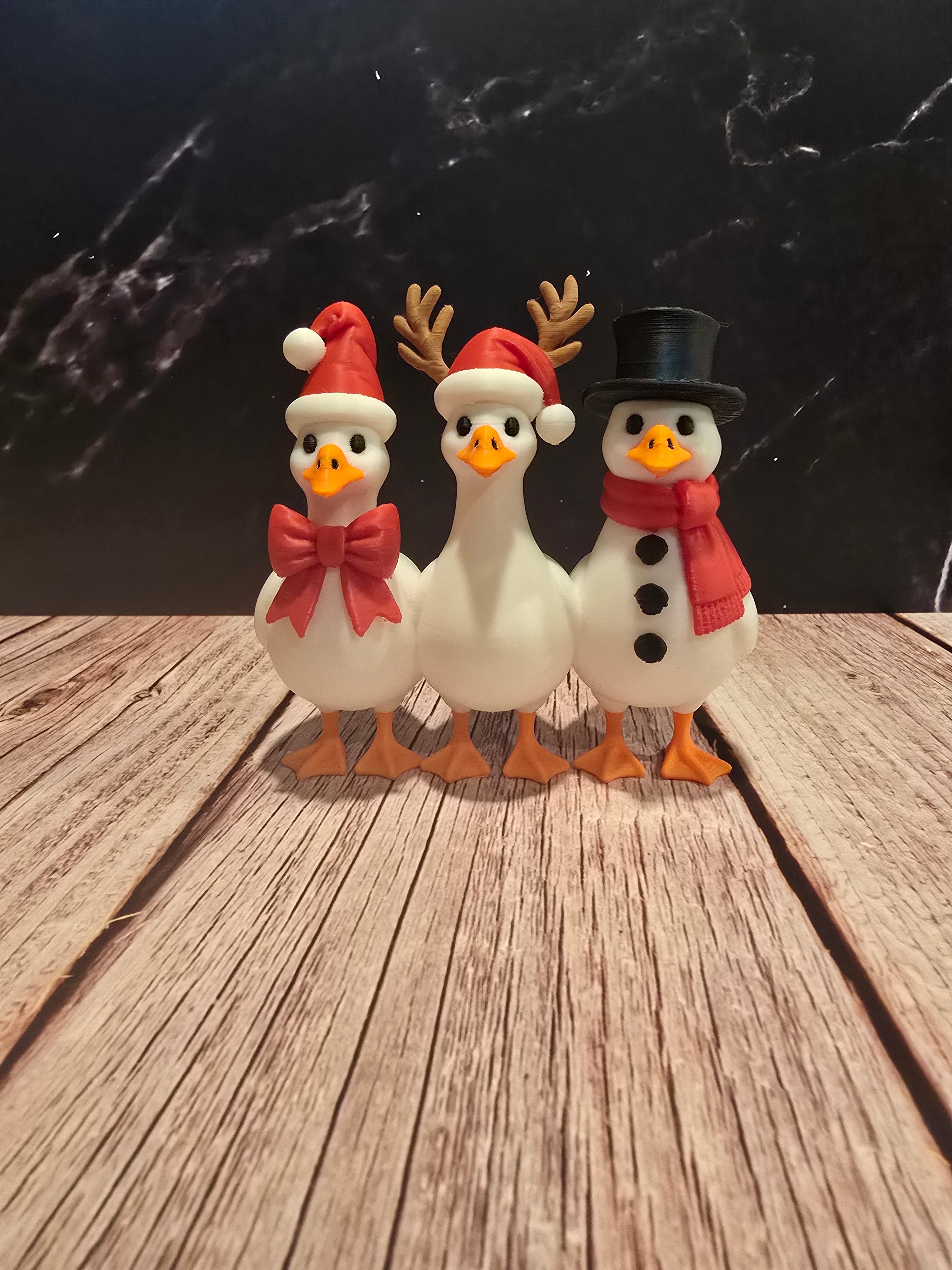 Christmas goose trio