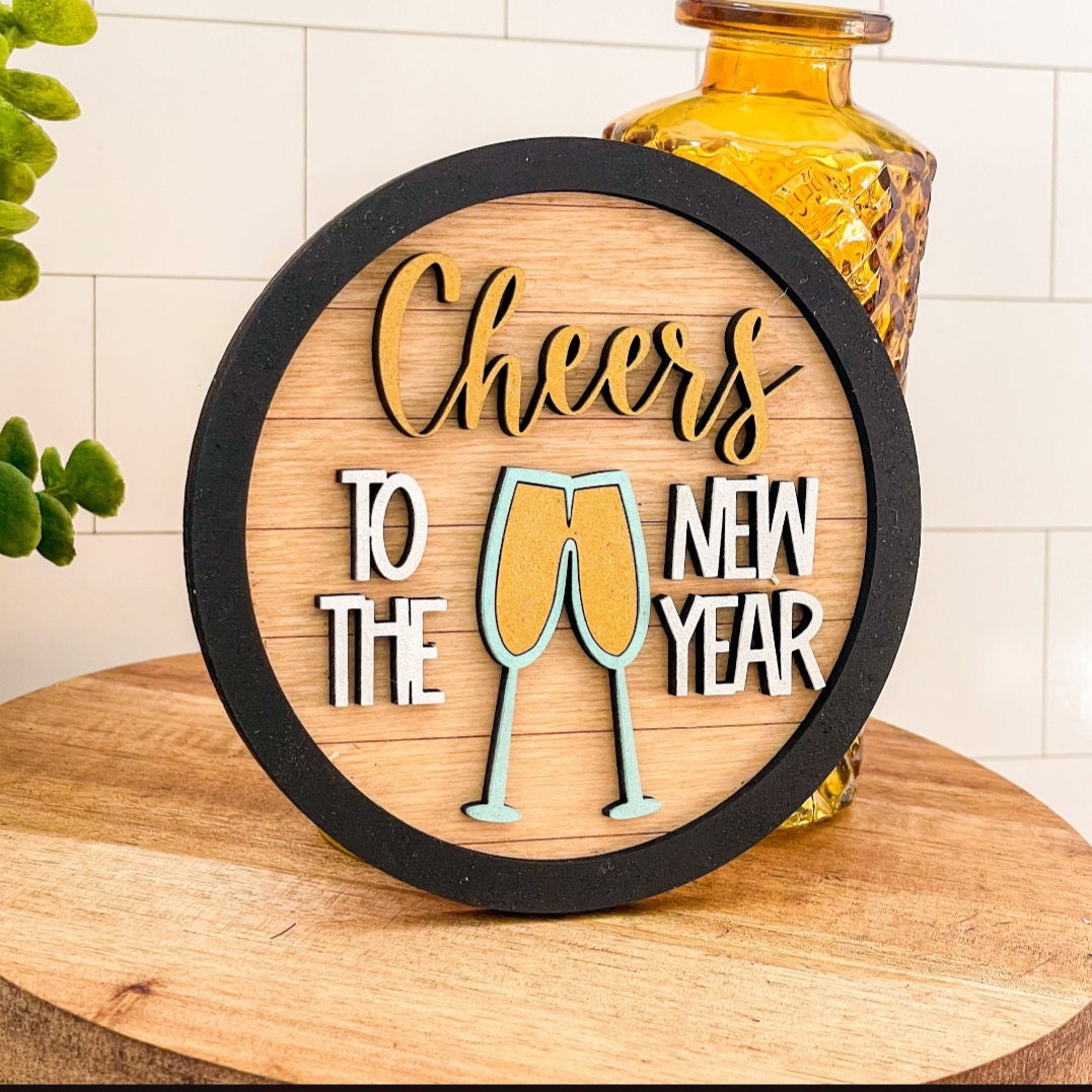 Cheers to the New Year door hanger