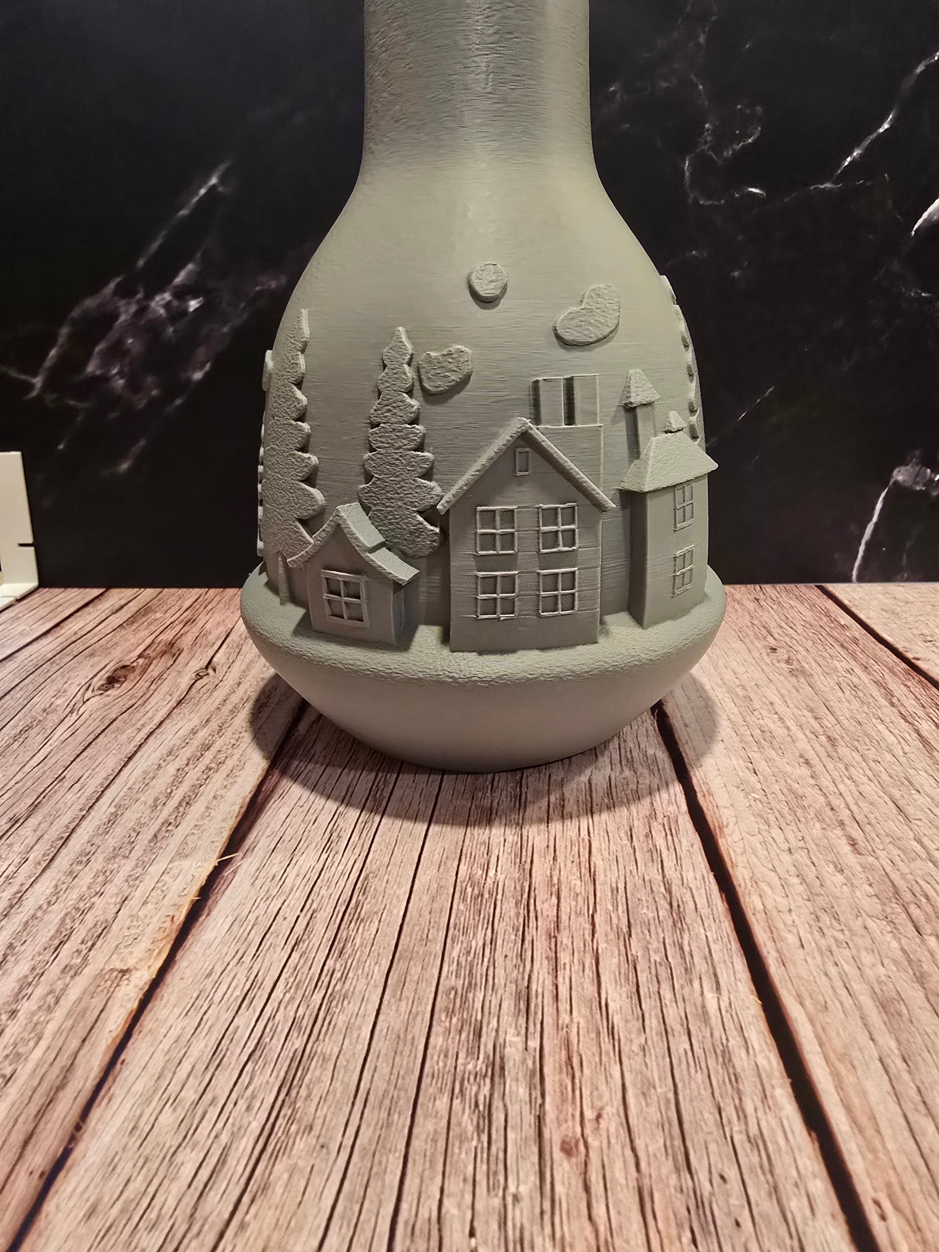 Christmas house vase