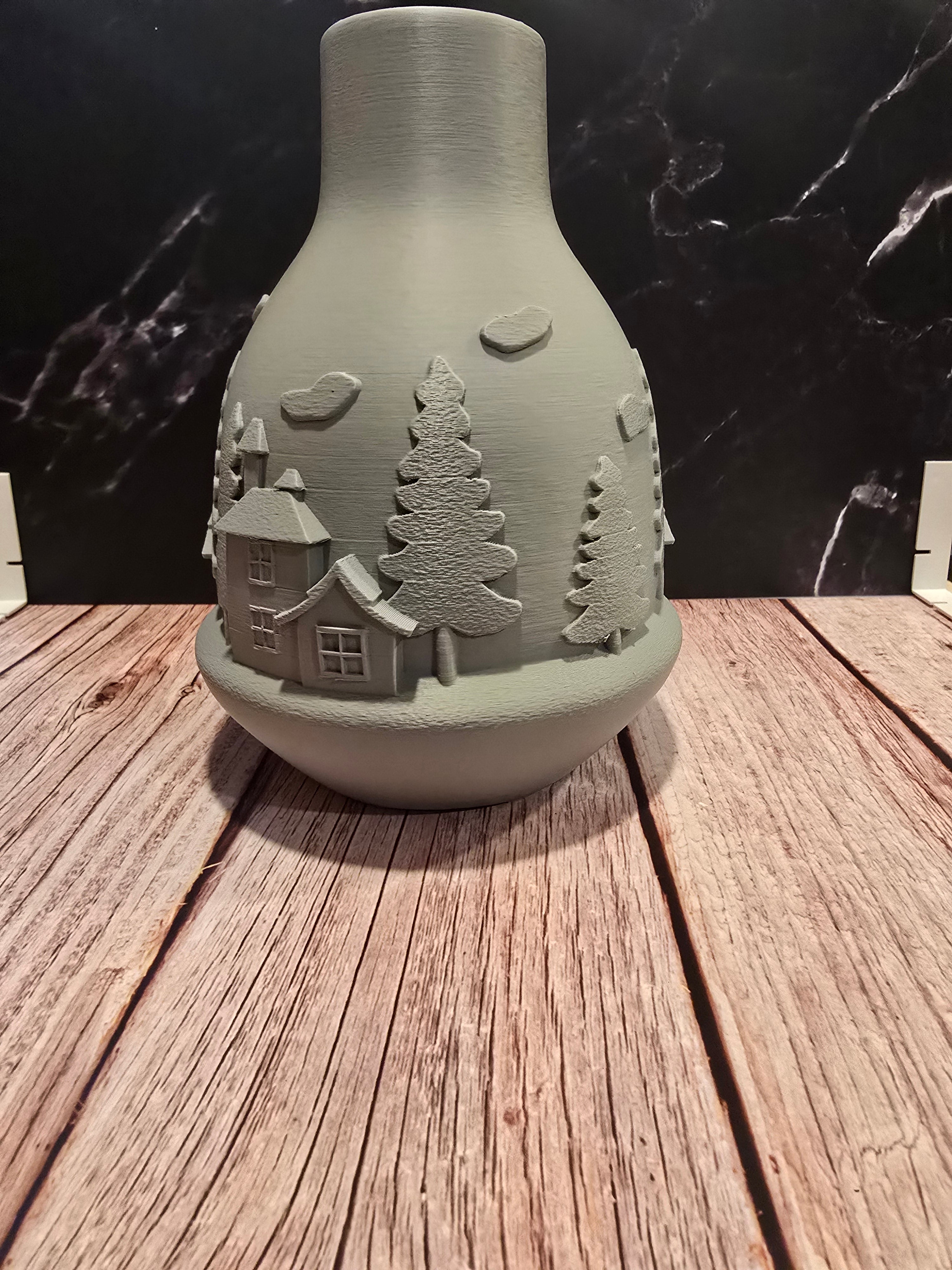 Christmas house vase
